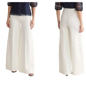 BY DESIGN Women's Super Wide High Rise Leg Pants Cream Size M Contemporary